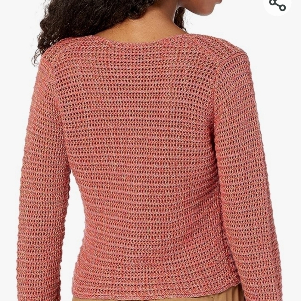Vince Multicolor Marled Open Knit Button Cardigan - Picture 3 of 12